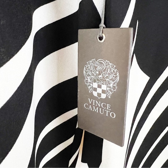 NWT Vince Camuto Black & White Stripe Blouse S Mod Career Office - Picture 4 of 7